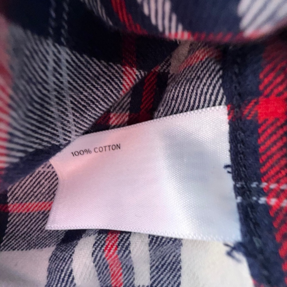 Duluth Trading Co Mens 2XL Relaxed Fit Plaid Flannel Button Down Shirt Navy Red - Picture 3 of 7